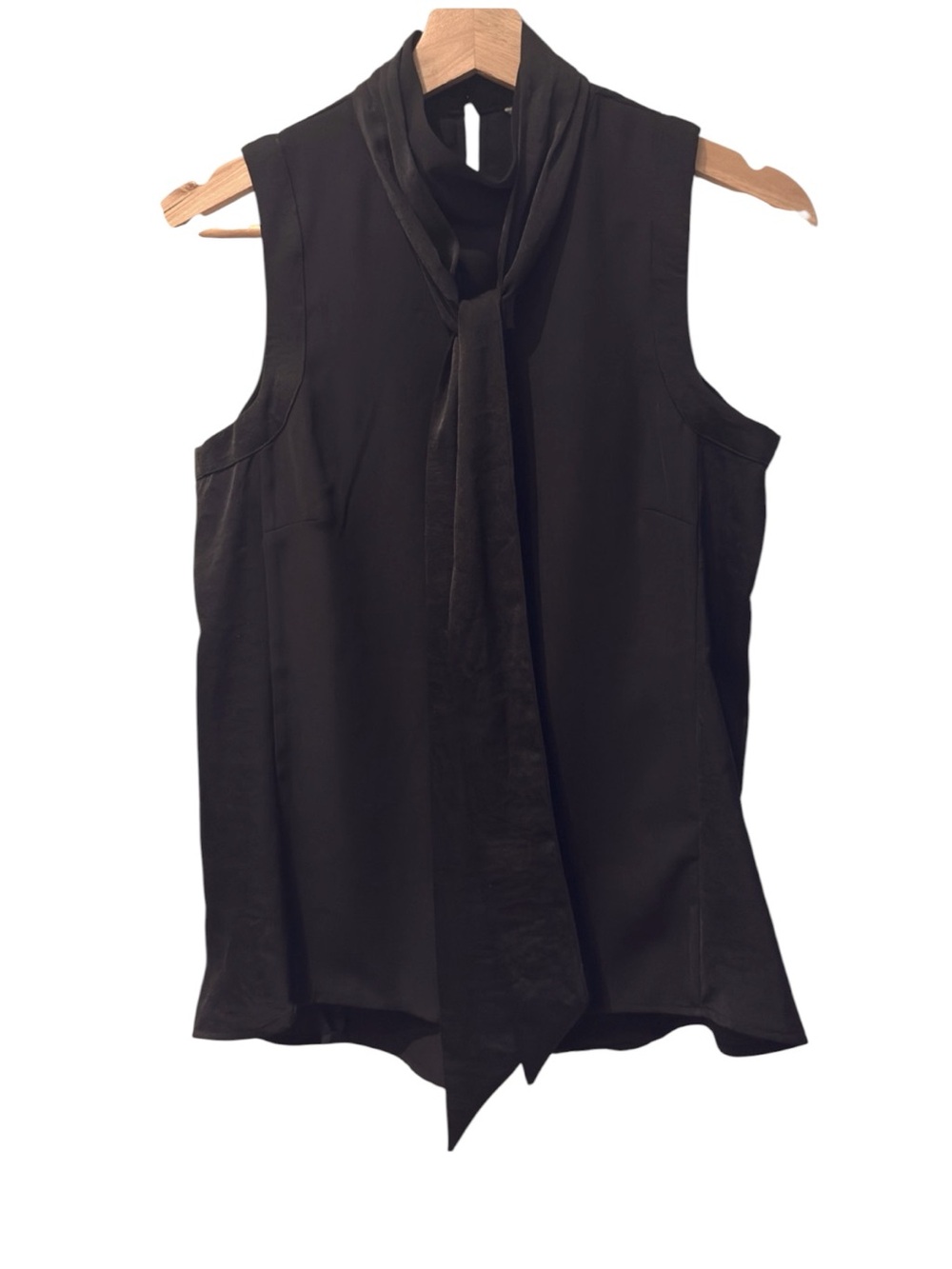 H&M Sleeveless Tie Front Blouse in Black Size 6